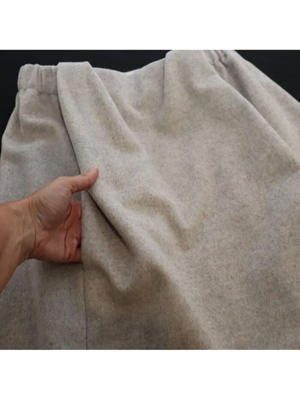 Kenta Matsushige Women's Minimalist Wool Gray Skirt A-Line Size EU38 US 6 Japan